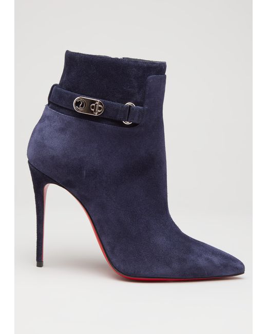 Christian Louboutin Lock So Kate Suede Red Sole Booties