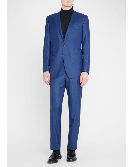 Kiton Mini-Houndstooth Cashmere Suit