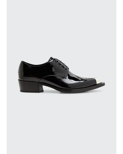 Alexander McQueen Metal-Toe Leather Derby Shoes