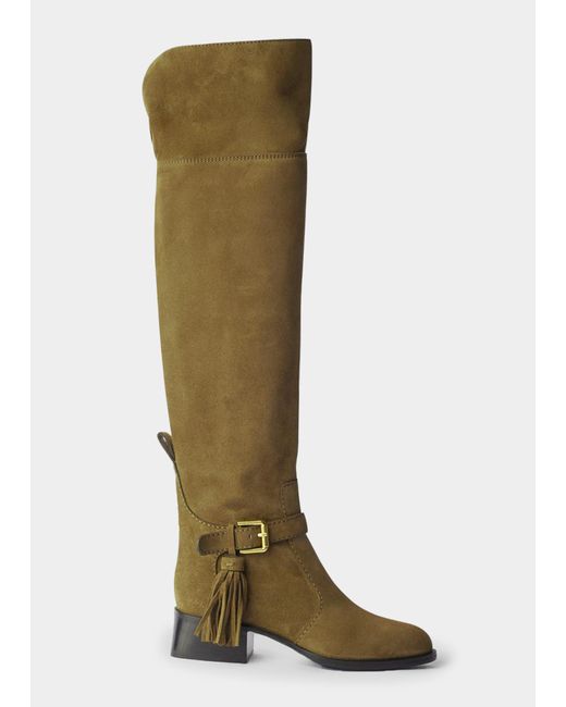 See by Chloé Lory Suede Tassel Over-The-Knee Riding Boots