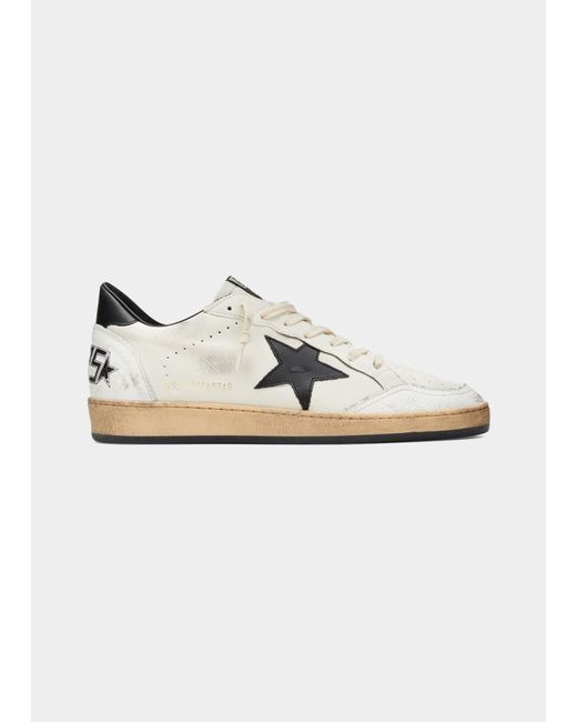 Golden Goose Ball Star Distressed Leather Low-Top Sneakers