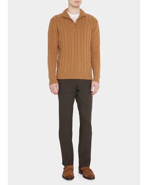 Bergdorf Goodman Half-Zip Cashmere Knit Sweater