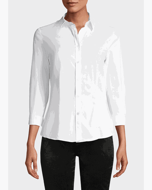 Carolina Herrera Classic Cotton Button-Front Shirt