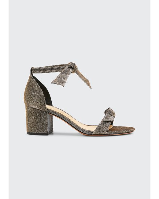 Alexandre Birman Clarita Metallic Ankle-Bow Sandals