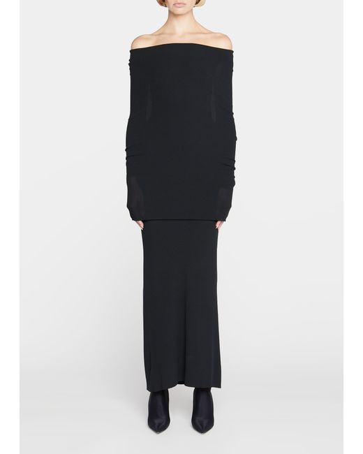 Balenciaga Double Layer Knit Cover-Up Dress
