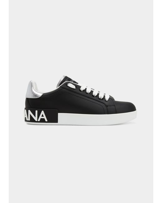Dolce & Gabbana Leather Logo Low-Top Sneakers