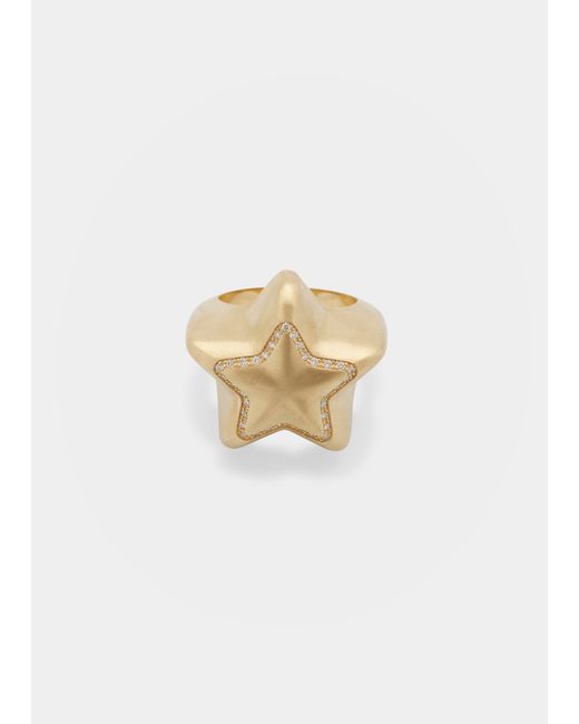 Lauren Rubinski 14K Gold and Diamond Star Ring