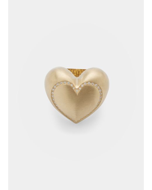 Lauren Rubinski 14K Gold and Diamond Heart Ring
