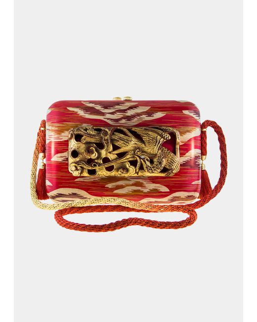 Silvia Furmanovich Marquetry Clutch with Diamonds in 18K Gold Accents and Clasp