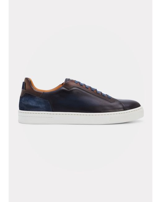 Magnanni Amadeo Burnished Leather Low-Top Sneakers