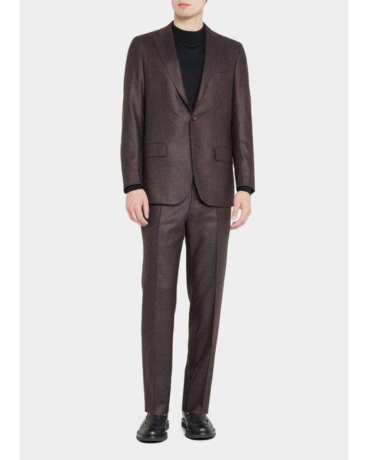 Kiton Cashmere-Blend Nailhead Suit