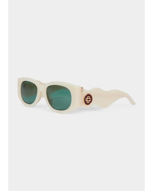 Casablanca Wave Sun Monogram Oval Sunglasses
