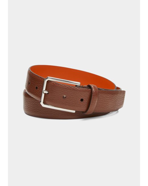 Santoni Grained Leather Belt