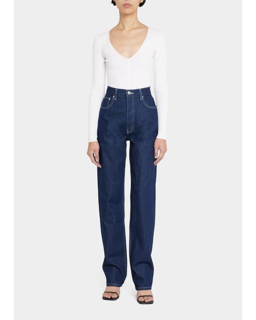 EB Denim High-Rise Straight Tapered Jeans