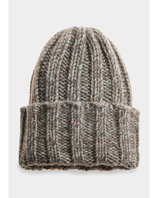 Inverni Chunky Rib-Knit Cashmere Beanie Hat
