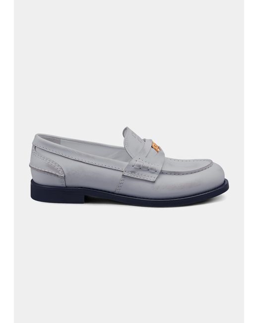 Miu Miu Leather Coin Penny Loafers