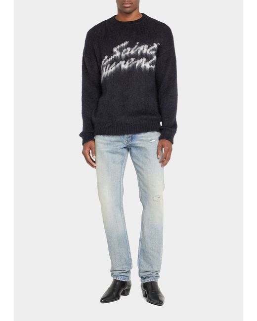 Saint Laurent Distressed Relaxed-Fit Jeans