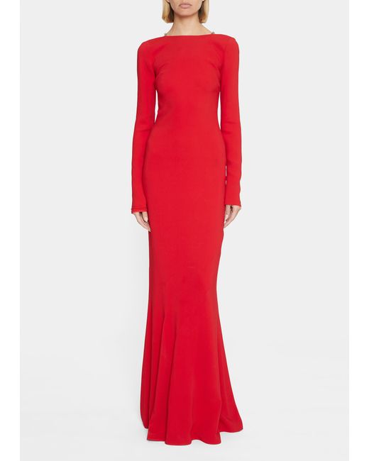 Givenchy Long Sleeve Gown w Chain Detail