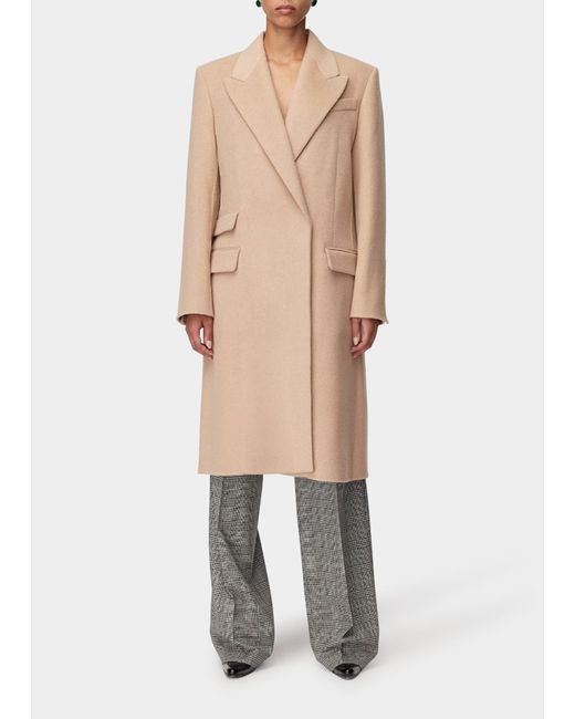 Another Tomorrow Double-Faced Tailored Trench Coat