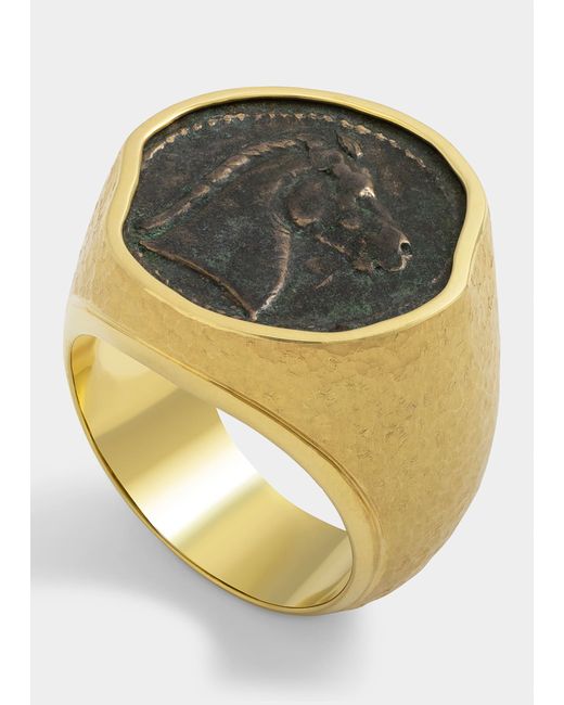 Jorge Adeler 18K Yellow Carthage Horse Coin Ring
