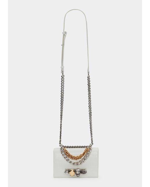 Alexander McQueen Mini Skull Jeweled Chain Shoulder Bag