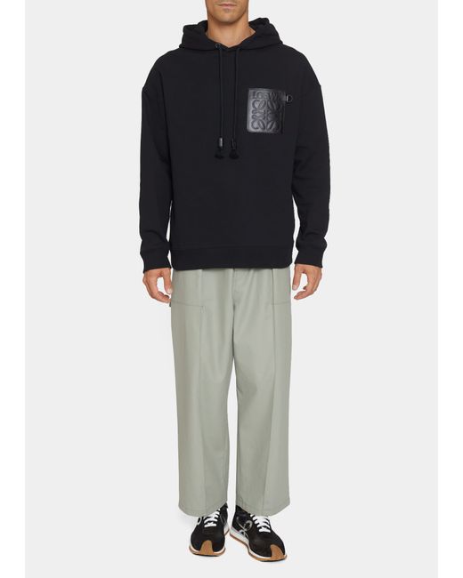 Loewe Terry Hoodie w Leather Anagram Patch