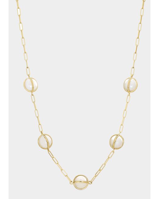 L. Klein 18K Paperclip Chain Celeste Necklace