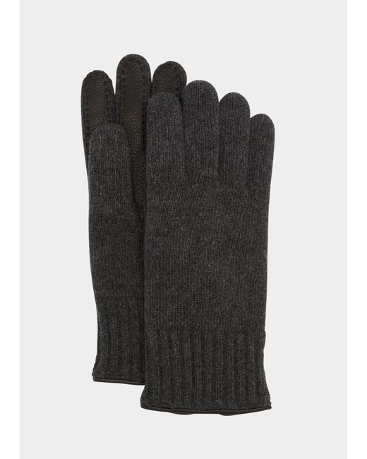 Portolano Cashmere Jersey Gloves w Deerskin Palms