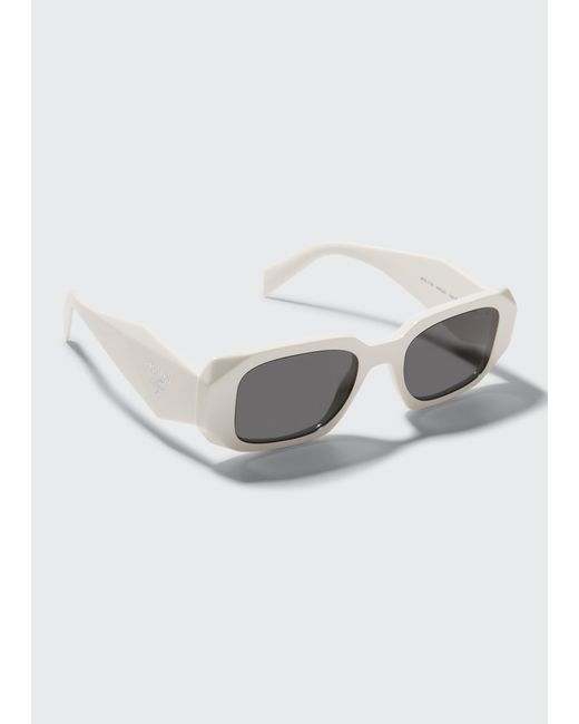 Prada Rectangle Acetate Logo Sunglasses