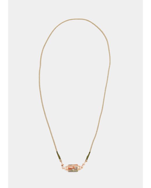 Marie Lichtenberg 18k Rose Gold Diamond and Sapphires Box Locket Cord Necklace