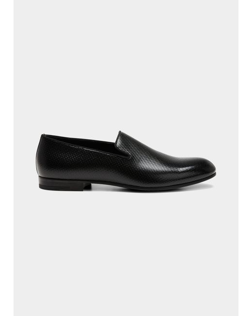 Giorgio Armani Textured Leather Formal Loafers