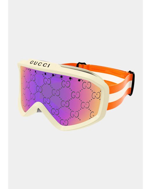 Gucci Multicolor Logo Injection Plastic Shield Sunglasses