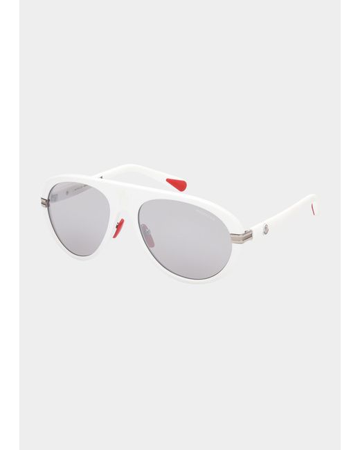 Moncler Lunettes Navigaze Two-Tone Acetate Aviator Sunglasses