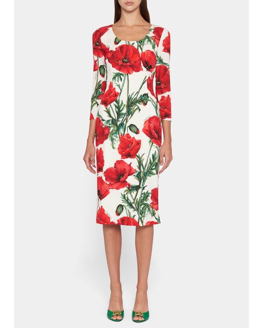 Dolce & Gabbana Floral-Print Midi Dress