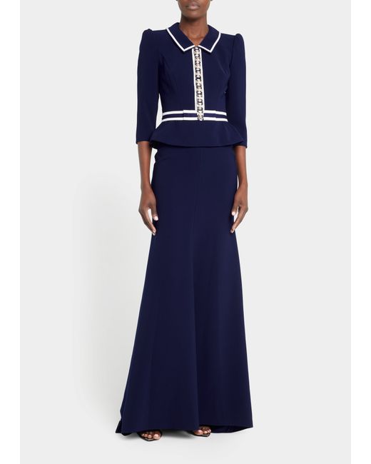 Jenny Packham Greta Embellished Fit-and-Flare Gown