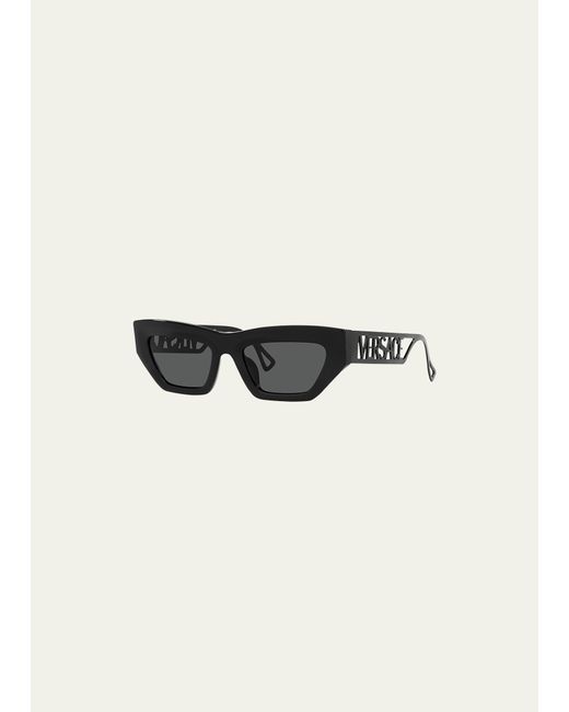 Versace Logo Acetate Cat-Eye Sunglasses