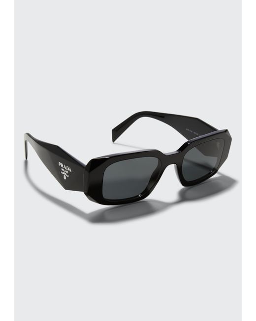 Prada Rectangle Acetate Logo Sunglasses