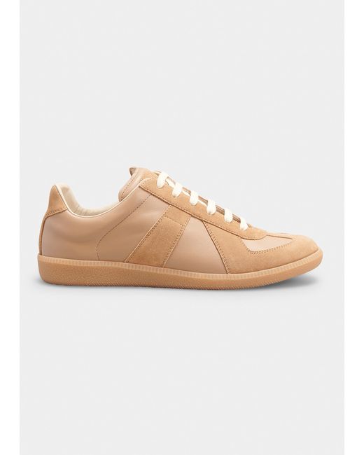 Maison Margiela Replica Leather/Suede Low-Top Sneakers