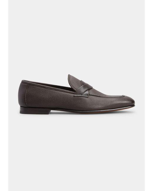 Tom Ford Sean Grain Leather Twisted Band Loafers