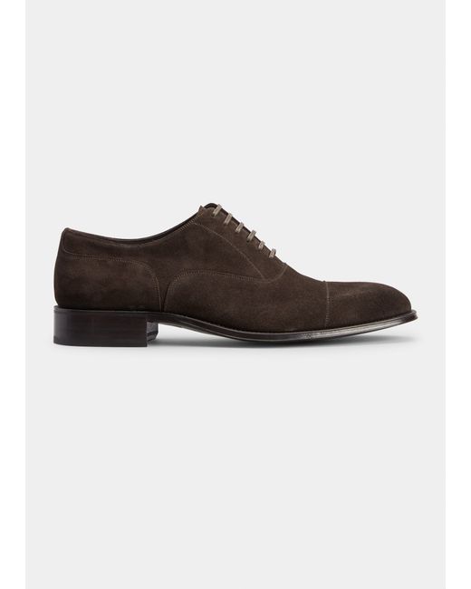 Tom Ford Clayton Cap Toe Suede Oxfords