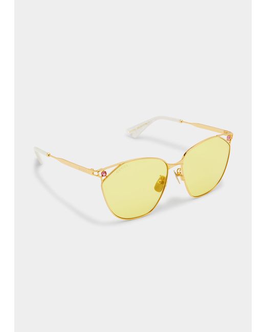 Gucci Embellished Metal Butterfly Sunglasses