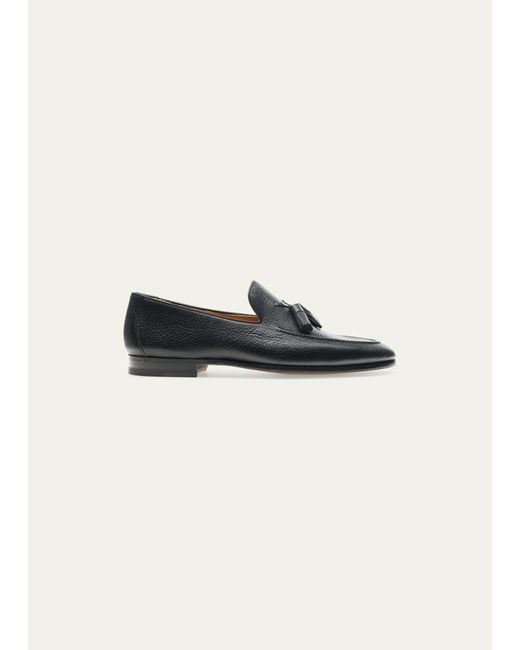 Magnanni Grained Leather Tassel Loafers