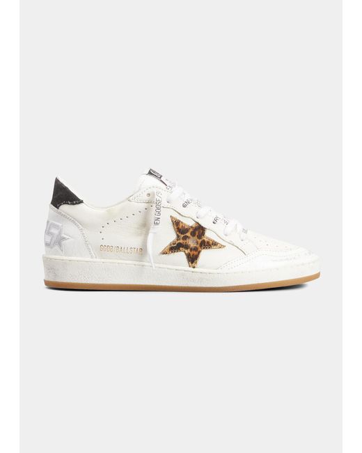Golden Goose Ball Star Leopard Leather Sneakers