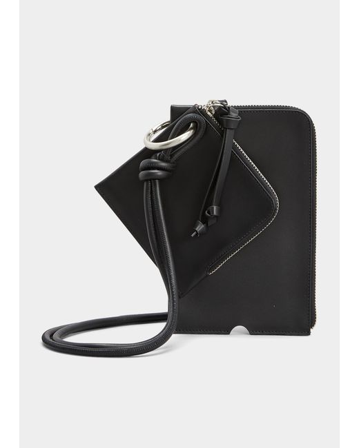 Dries Van Noten Leather Phone Case with Zip Pouch