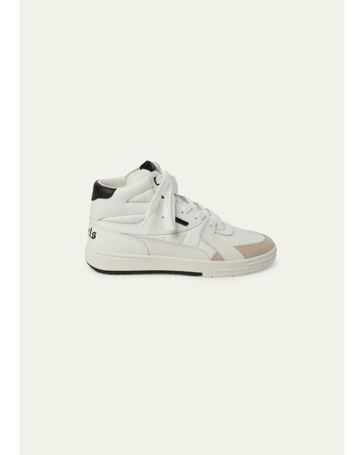 Palm Angels University Leather Mid-Top Sneakers