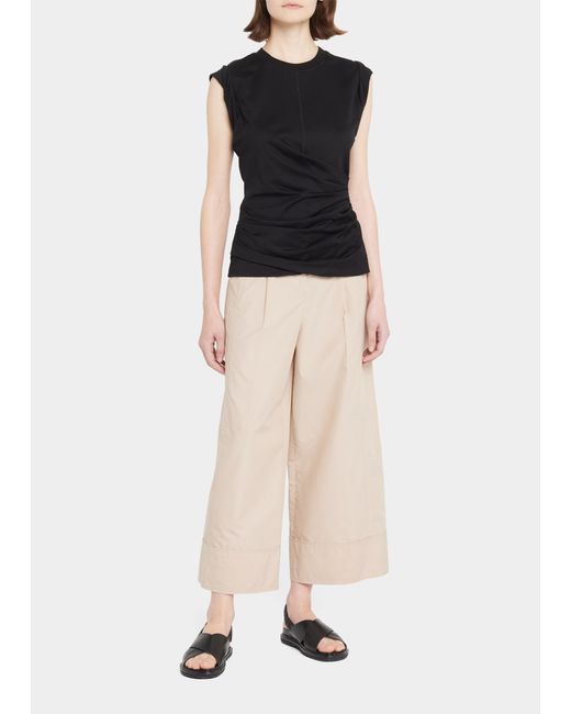 3.1 Phillip Lim Draped Rolled-Sleeve Jersey Tank Top