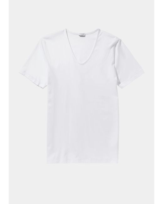 Zimmerli Sea Island V-Neck Cotton T-Shirt