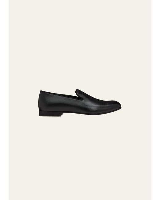 Giorgio Armani Textured Leather Loafers
