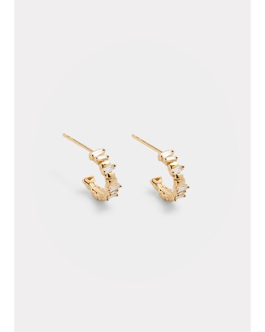 Suzanne Kalan 18K Gold Diamond Huggie Earrings