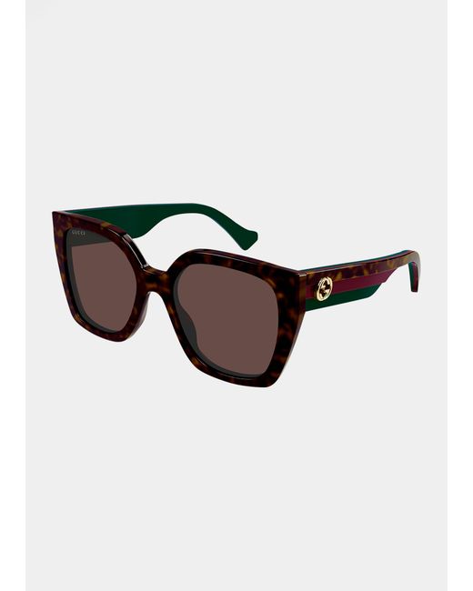 Gucci -Block GG Injection Plastic Cat-Eye Sunglasses
